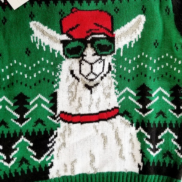 NWT Ugly Christmas Sweater Youth sz 4 Cool Llama - Picture 2 of 4